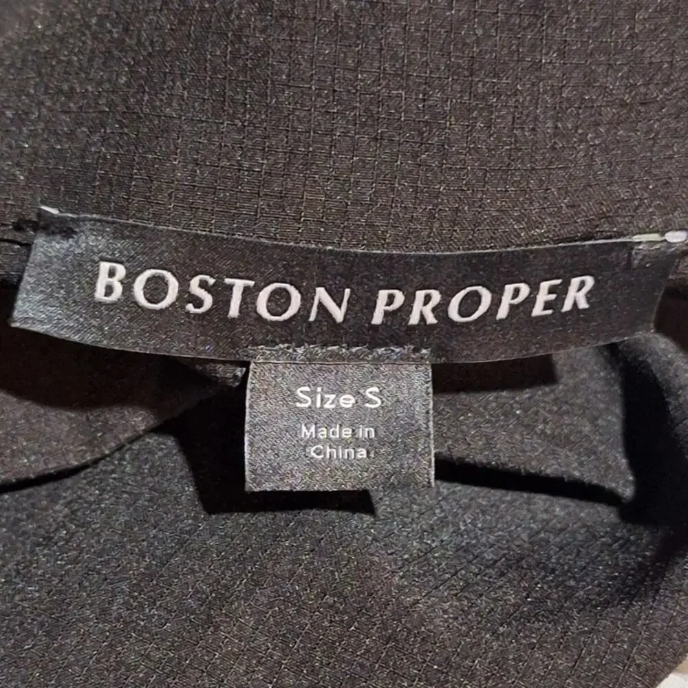 Boston Proper Lightweight Jacket Windbreaker Women's Small Black White Floral